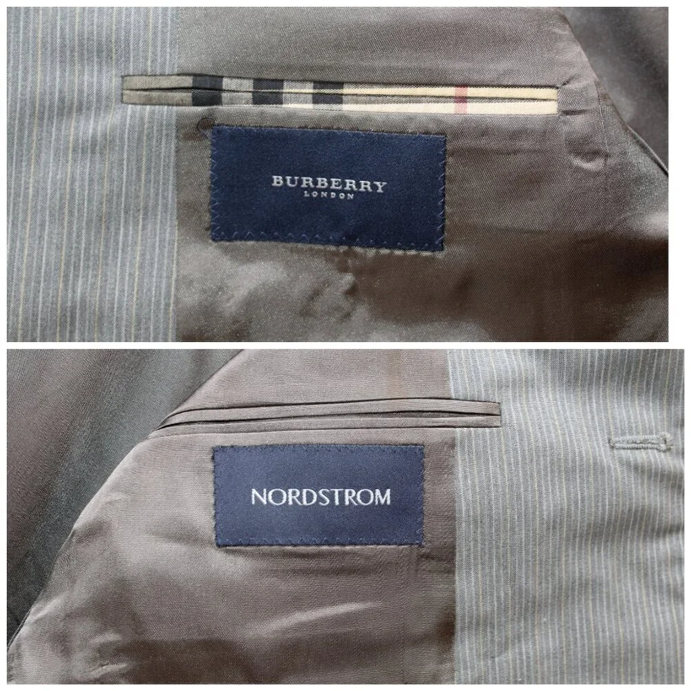 Burberry London 100% wool Men's Sport Jacket Size 46R Grey Blazer USA Union Made